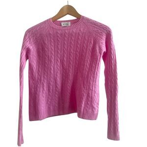 Autumn Cashmere Kids Girls Wool Cashmere Blend Cable Knit Sweater Size 14 Pink